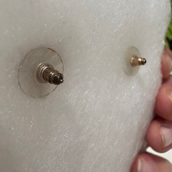 Kendra Scott Statement Earrings in Brown Mother of Pearl and Rose Gold Hardware - Picture 5 of 6